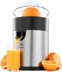 Eurolux Electric Citrus Juicer - Powerful Motor, Anti-Drip System, Dishwasher Safe Parts, Stainless Steel Housing, Automatic Start/Stop, for Orange, Grapefuit, Lemon, Lime,