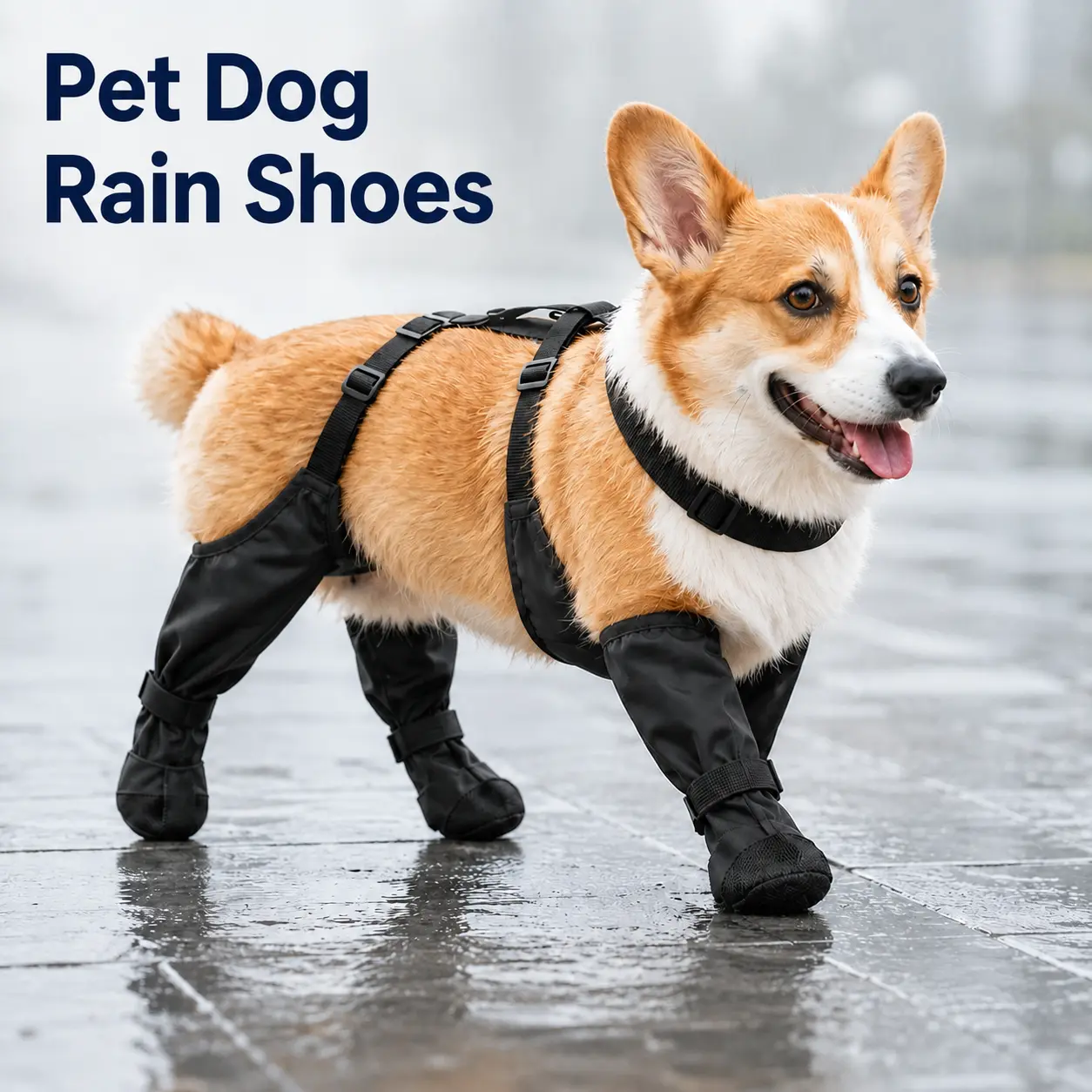 Mud-Stain Resistant, Non-Slip Pet Footwear for Small-Medium Dogs' Outdoor Rainy Walks