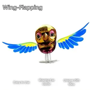 Wing-Flapping Flying Bird Exterior Car EV Decoration for Roof & Rearview Mirror Cool Novelty Gadget Moving Car Decor Unique Gift Idea Easy to Use