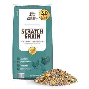 Premium Poultry Scratch Grain for Adult Chickens, Ducks, and Turkeys, 40 Pounds