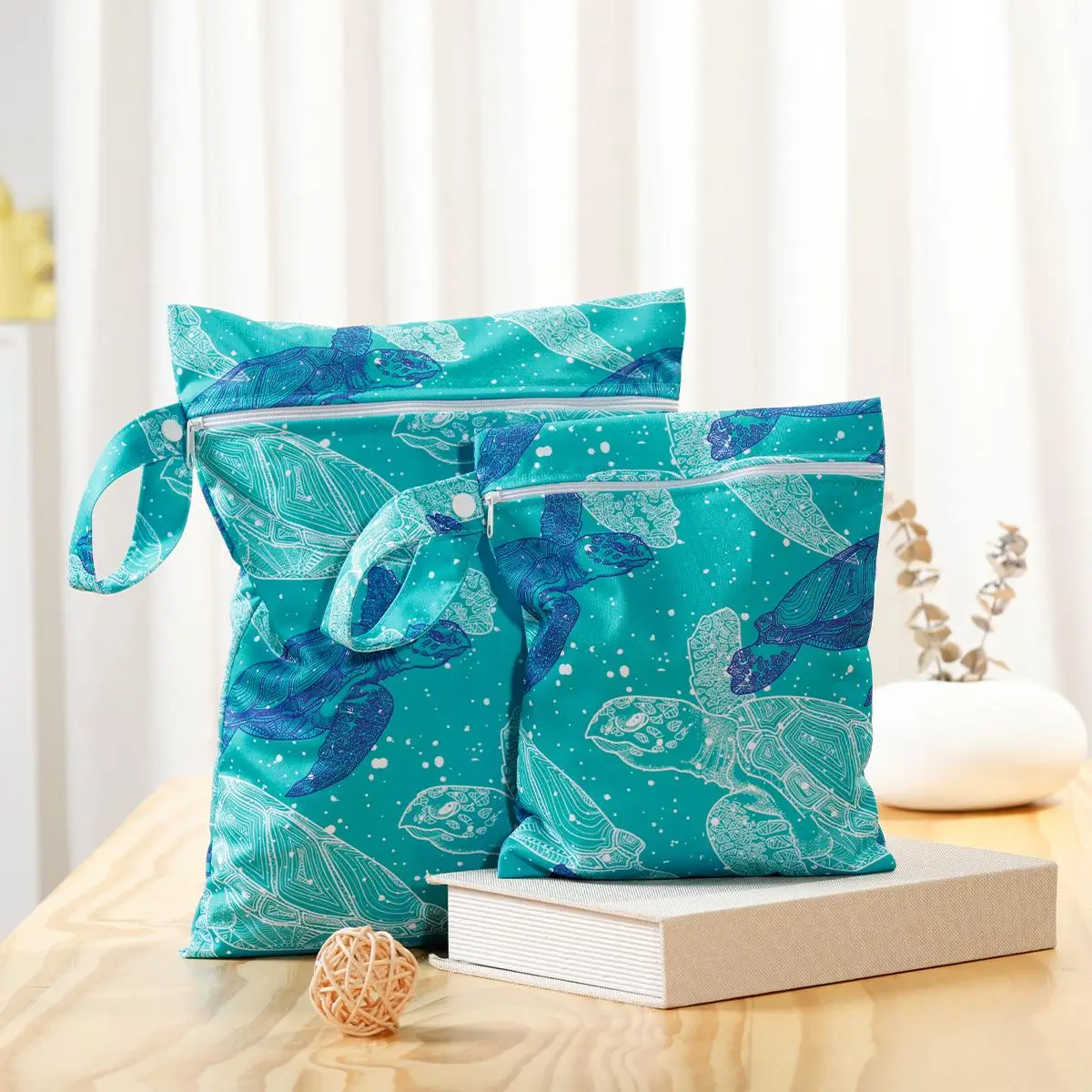 Washable Baby Diaper Bags, 2 Counts Washable Laundry Bags for Travel Beach Pool Daycare Yoga Gym Exercise Swimsuits