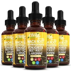 Clean Nutraceuticals Organic Maca Root Liquid Drops with Ashwagandha, Fenugreek, Beet Root and L-Arginine Liquid Multivitamin for Women and Men-Adapto Drive Supplement Healthcare Natural Dietary Fitness Optimum Edible Solution