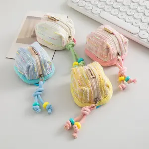 Cute Portable Wireless Bluetooth Earphone Case, Protective Cloth Shell, Soft and Sturdy, Colorful Storage Case for Easy Carrying, Hanging on Bags or Keychains
