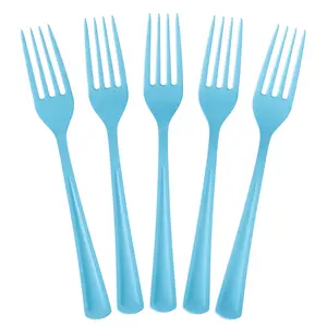 Heavy Duty Light Blue Plastic Forks - 7.5 in. | 50 Count