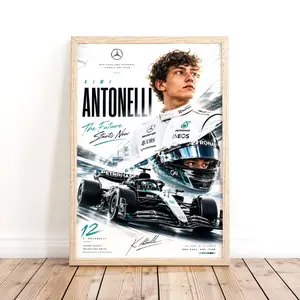 Kimi Antonelli Poster Wall Art Print - Colorful Artistic Graphic Work, Customizable Mountable Decoration for Bedroom Home Decor