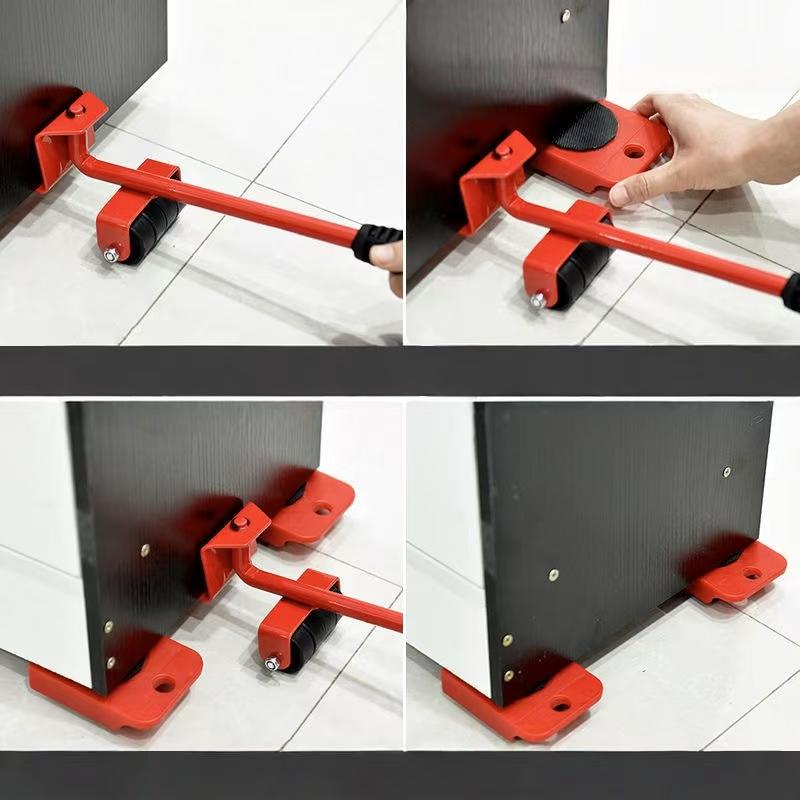 Furniture Mover Tool & Heavy Duty Moving Sliders Set, 360° Rotating Wheels Up to 220 lbs, Smooth Glide Non-Scratch Design for Hardwood Floors, Home & Office Heavy Objects Moving