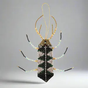 Glitter Bug Zardozi Ornament, Black