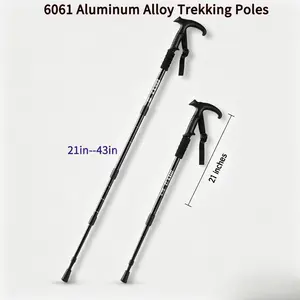 Premium 6061 Aluminum Alloy Trekking Pole - 21 to 43 Inches Retractable Shock-Absorbing Hiking Stick with Anti-Shock Spring System, Lightweight Travel Cane, Replacement Tips, Mud Baskets for Outdoor Adventures, Practical Gift for Men