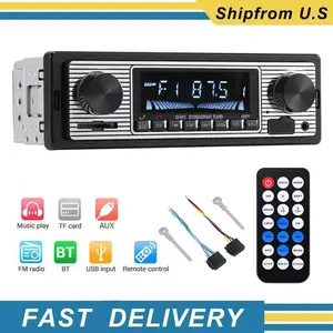Bluetooth Vintage Car MP3 Player FM Radio Classic  Stereo Audio Receiver USB SD AUX with Remote