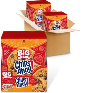 CHIPS AHOY! Big Chewy Chocolate Chip Cookies, Chocolatey Caramel, 14 Snack Packs (1 Cookie Per Pack)