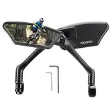ROCKBROS Stainless Steel HD Blast-Resistant Bike Rear View Mirror for Handlebars, 360° Adjustable & Retractable 360 Rotation, 21-26mm Fit, Panoramic View, Allen Key Easy Installation, Ebike Safety Accessory,outdoorfun