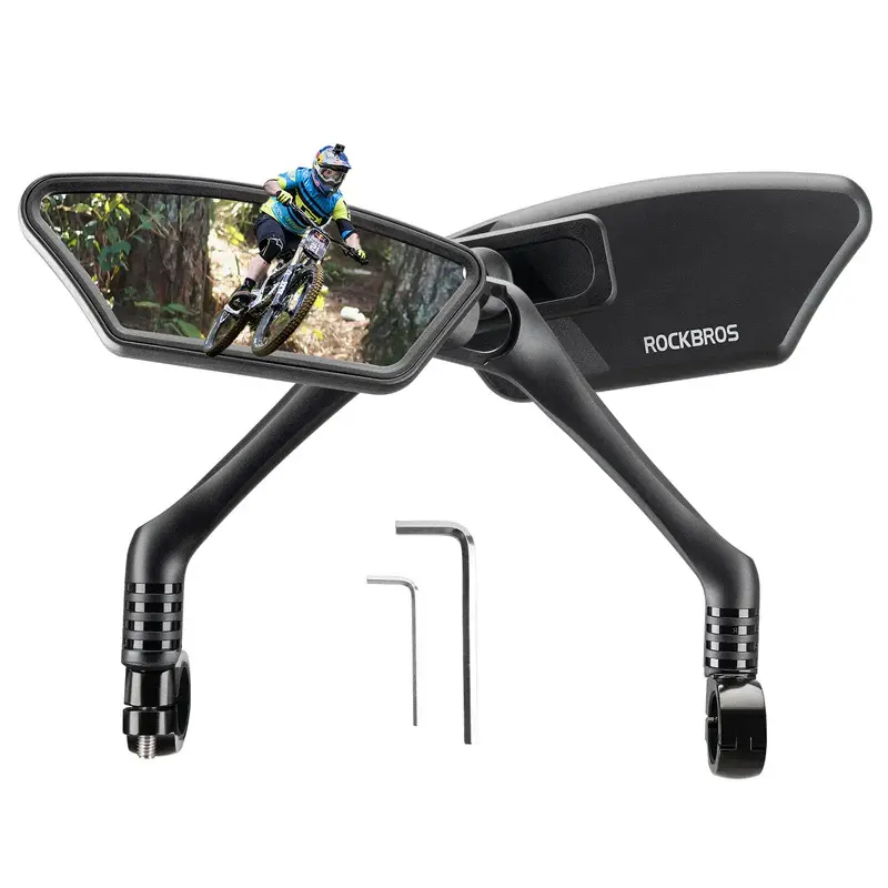 thumbnail image 2 of ROCKBROS Bicycle Handlebar Rear View Mirror - Adjustable, Screw-On, Universal Fit For Cycling 2 of 6