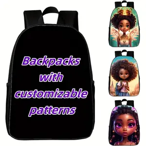 Customizable Backpack with Personalized Character Prints - Large Capacity Lightweight Daypack, Adjustable Shoulder Straps & Durable Polyester for School, Travel, Outdoor Activities