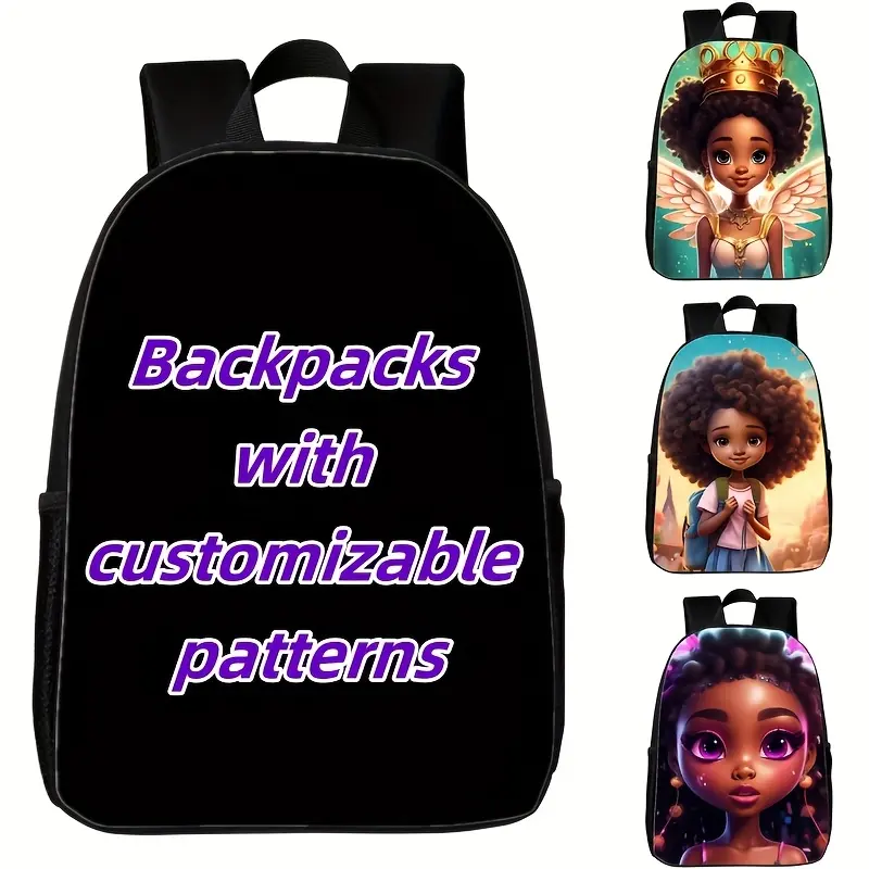 Customizable Backpack with Personalized Character Prints - Large Capacity Lightweight Daypack, Adjustable Shoulder Straps & Durable Polyester for School, Travel, Outdoor Activities