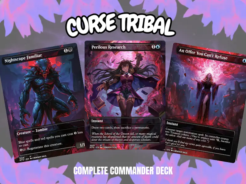 Waifu Curse Tribal – Complete Commander Deck – Full 100 Cards + Tokens | Proxy EDH