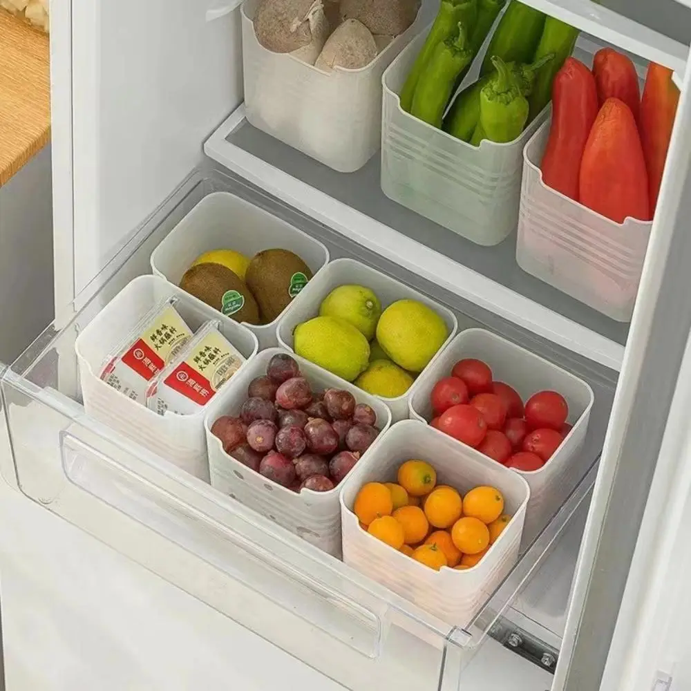 2pcs Refrigerator Fruit & Vegetable Storage Box, Food Container, Refrigerator Side Door Organizer For Home Kitchen