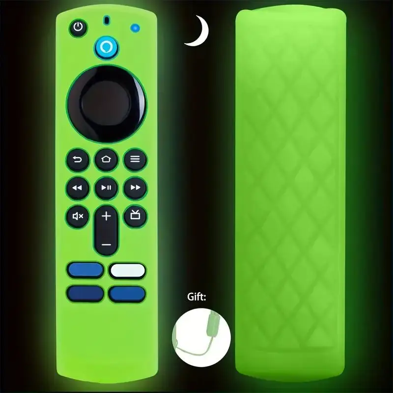 Luminous Remote Control Cover, 1 Count Glowing Remote Control Protector, Compatible with Fire TV Stick 4K / Echo Show 15 (2021) Streaming Device Remot