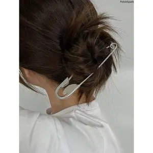 Metal Safety Pin Hair Clips, Minimalist Versatile Fashion Accessory for Thick Hair