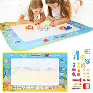 Safety Toddler Water Doodle Mat 40 X 28 Inch Extra Large Mess Free Coloring Drawing Pad, Instant Drying Reusable Aqua Doodle Board, Educational Learning Toys for Kids Girls Boys Age 3-5, Ideal for Home Activities & Birthday Christmas Gifts