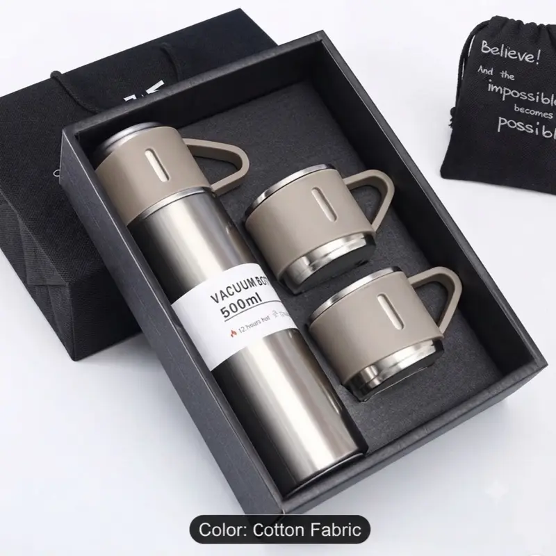 Silver Stainless Steel Vacuum Insulated Coffee & tea Thermo BottleTravel Mug with Lid, Keeps Hot &cold