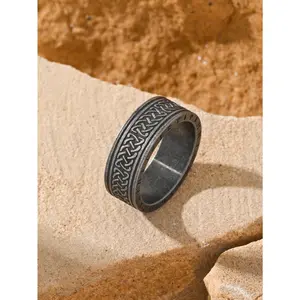 Vintage Luxury Viking Celtic Knot Ring for Women | Antiqued Knot Rune Band, Vintage Rings, Steel Rings