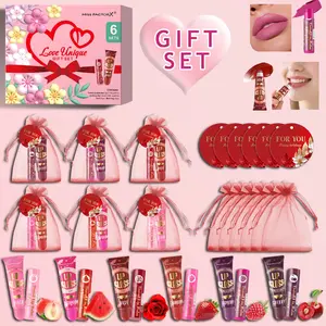 Valentine's Day Gift Set, 24-Piece & Balm Kit, Lip Moisturizer Gloss, Moisturizing Shine, Cards & Organza Bags, Bridal Party Favors, Valentine's Present