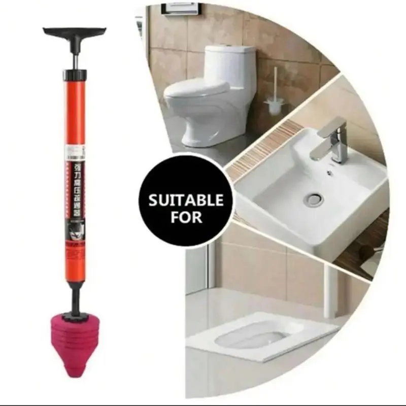 Heavy Duty High Pressure Bathroom Toilet Unblock Plunger Clog Rubber Drain Buster Vacuum Pump With Ergonomic Handle