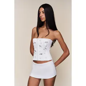 Embellished Satin Corset