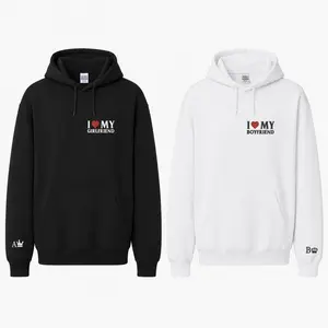 Custom I Love My Girlfriend Boyfriend Embroidered Hoodie – Matching For Valentine’s Day Gift