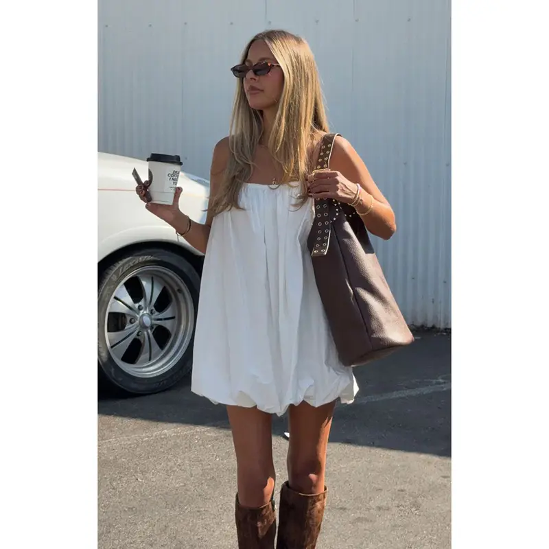 successful thoughts halter mini dress white - TikTok Shop