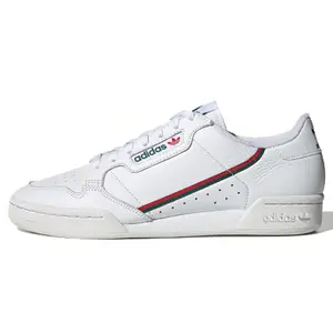 Adidas Originals Continental 80 Men's Retro Casual Non-Slip Low-Top Sneakers in White Green Red Verifiable, with credentials and supporting global authentication