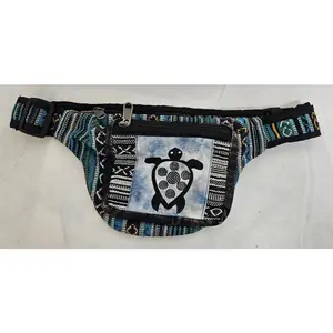 Cotton Himalayan Hemp Fanny Pack with Turtle on Front
