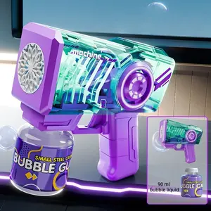 Electric Mechanical Style Bubble Gun, Automatic Bubble Blower, Outdoor Toy for Kids, Birthday Gift, Includes 90ML Bubble Liquid