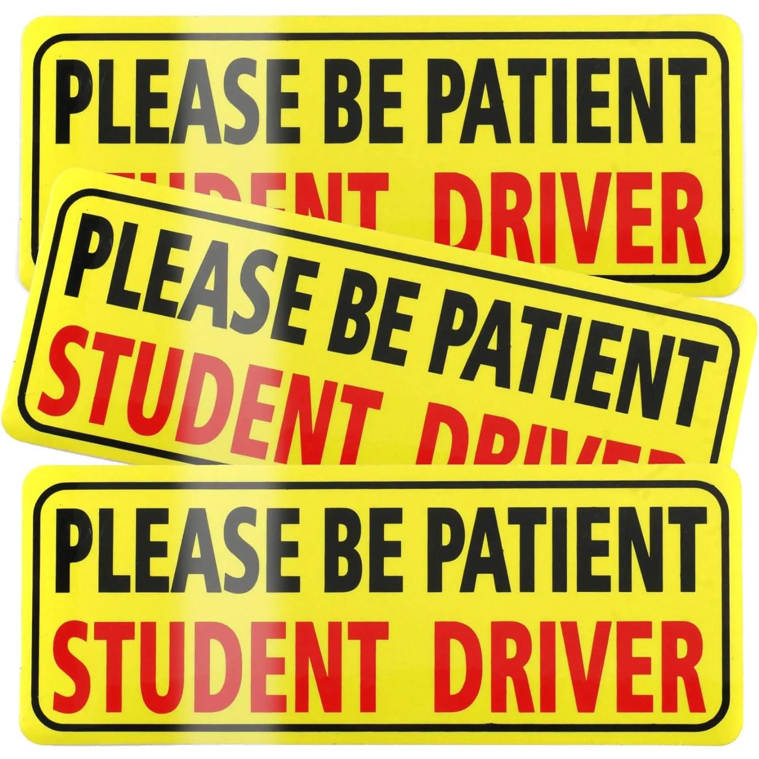 3 Pack Magnet for Car, Please Be Patient Student Driver, New Drivers Sticker Safety Warning, Magnetic Reflective Rookie Driver Bumper Sticker