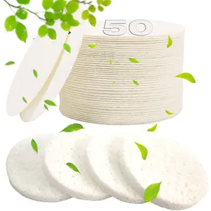 50 PCS Compressed Facial Sponges for Estheticians- 100% Natural Cellulose Face Sponge Professional Cosmetic Spa Sponges for Face Cleansing, Massage, Pore Exfoliating, Mask, Makeup Removal