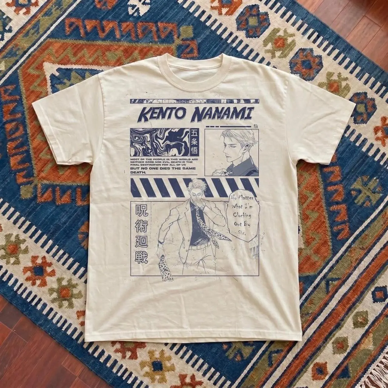 Kento Nanami Shirt, Jujutsu Kaisen Anime Tee, Vintage Manga Graphic T-Shirt, Gojo Satoru Inspired Shirt, Anime Streetwear, Y2K Unisex Gift