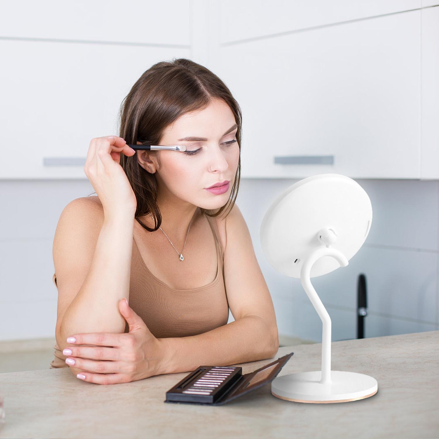 7.48In 5X Magnifying Lighted Makeup Mirror Dimmable Magnification Mirror With Lights Lighted Vanity Mirror with 3 Light Colors