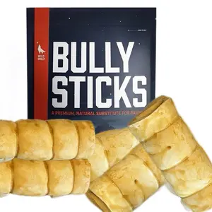 4-6” Chicken-Coated Collagen Cheek Rolls (5  Pack) 100% Natural and Extra-Thick - Single-ingredient - Long-lasting for Big Dogs and Aggressive  Chewerrs