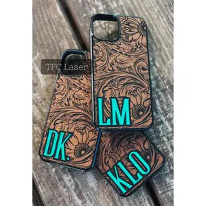 Western Sunflower Tooled Initial Phone Case