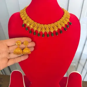 Gold plated Choker/Necklace with earrings