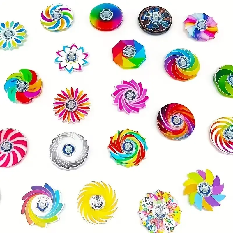 6pcs Acrylic Fidget Spinner Toys, Stress Relief Fidget, Fidgets For Anxiety, Cool Teenage Toy, Random Colors, Multiple Options, Perfect Party Gift and Holiday Presents