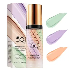 3 In 1Primer for Face Before Makeup,Sunscreen Isolation Cream, SPF 50, One Step Color Corrector Face Primer, Blurs Imperfections Oil Control & Moisturizing Skin Tone Correcting,Radiance Skin