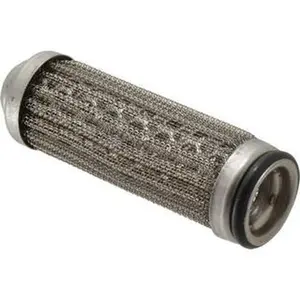 Flow Ezy Filters 595 Micron, 1" Outside Diam, 3.4" Long, Stainless Steel Wire Cloth Media, Filter Element 0.6" Inside Diam, Anodized Aluminum 8504-595