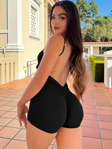 USBoutiqueCHIC Women's Summer Sleeveless Jumpsuit - Soft Romper with Adjustable Straps, Comfortable Shorts for Casual & Vacation