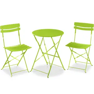 Best Choice Products 3-Piece Small Bistro Set, Folding Patio Furniture Set of 2 Chairs and Table