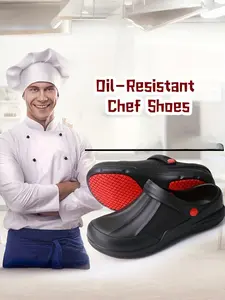 Men's Chef Shoes, Anti-Slip Rubber Sole, Oil Resistant, Wear-Resistant, Hotel Soft Bottom, One-Piece Nurse Shoes, Sizes 36-47