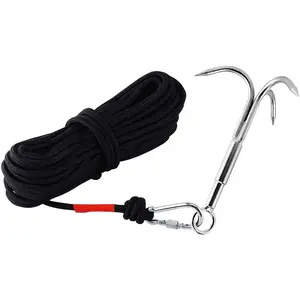 Velvetods Grappling Hook with-Claw Stainless Steel,Claw Climbing Carabiner Hook for Retrieving,Outdoor Hiking,Tree Limb Removalr,Salvage