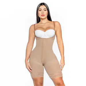 Colombian Strapless Faja - 3-Row Hooks High Compression Shaper in Cocoa