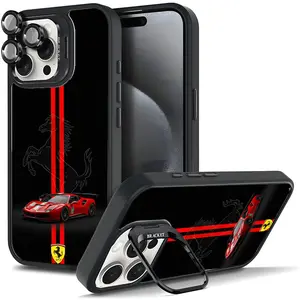 Prancing Horse Logo Phone Case Trendy Automotive Vibe For Samsung iphone 17/AIR 16 15 14 13 12 11 PRO PLUS MAX COOL Fashionable Tough Magnetic Durable Metal lens frame Film Bracket Stand Gift Full Protection Camera Holder Phone Cases Cover 11X-L1228