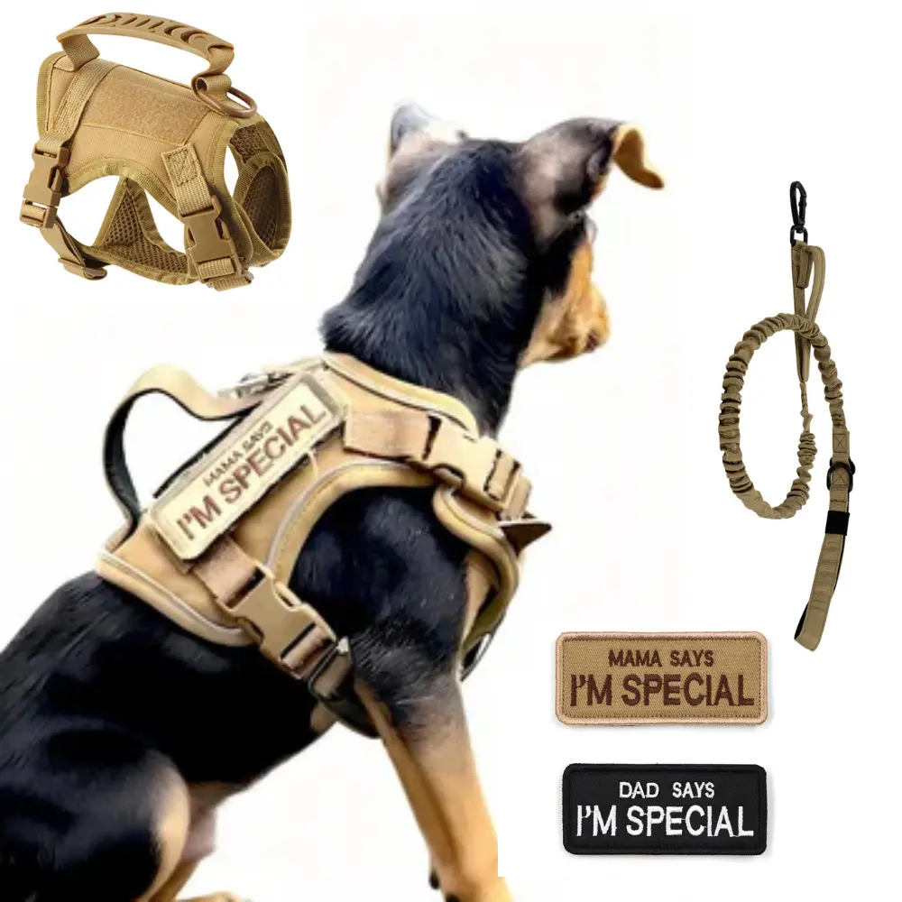 Tactical Dog Harness Set for Small Dogs and Cats -#SummerWins #DealsForYouDays-Dog Vest Dog Leash with 2 patches Dog Car Harness
